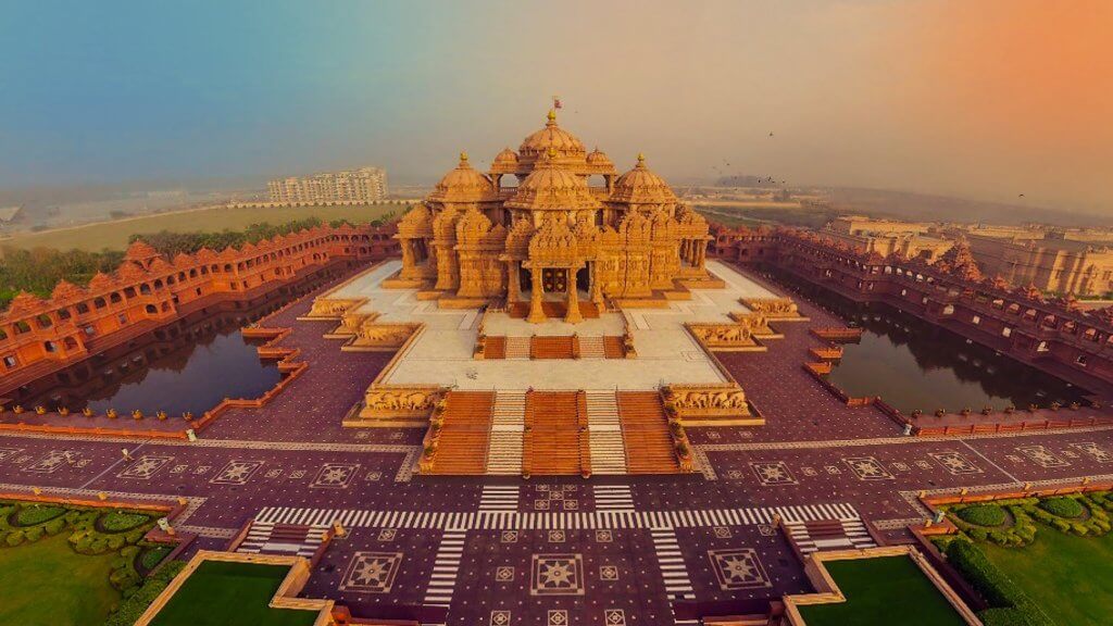 Akshardham, vue du ciel