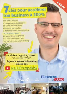 analyse d'une affiche publicitaire Affiche A4 Atelier - 7 clés pour accélérer ton entreprise à 200