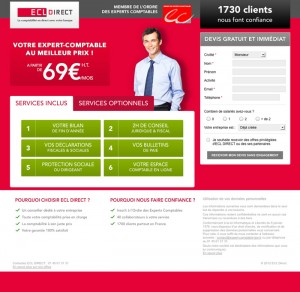 Landing page de l'expert-comptable ECL Direct